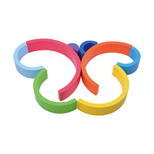 Arc en bois à empiler, jouets <span class=keywords><strong>pour</strong></span> bébé, pont arc-en-ciel, grand brinquedo, puzzle arc-en-ciel - Product Image 3