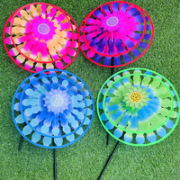 Moulin à vent arc-en-ciel rotatif à double étage en plastique, nouveau modèle, pour enfants, jouet de sport d'extérieur, décoration de jardin, vente en gros