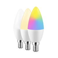 9W Tuya Smart WiFi LED Ampoule 220V E14 Bougie Lumière Dimmable RGB Lampe APP Contrôle Support Alexa Google Home pour la Maison