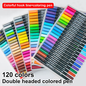 24 Kleuren Dual Tip Penseel Pennen Fineliners Kleuren Aquarel Markers Tekenen Volwassenen Kinderen - Product Image 3