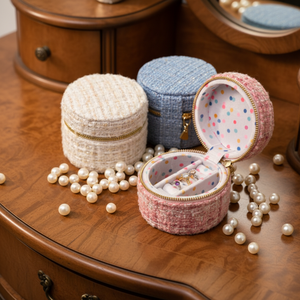 Fuxin <strong>Vintage</strong> <strong>Jewelry</strong> Storage <strong>Box</strong> Portable Anti-Oxidation Case for Earrings Necklaces &amp; Rings - Product Image 3