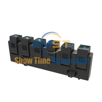 Luz de haz móvil profesional de 6 cabezales y 60W RGBW de doble cara con doble movimiento, control DMX y sonido, para DJ, club, KTV y espectáculos.