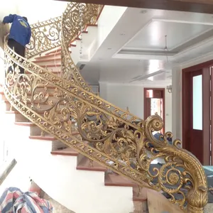 Professional 3D design customized Bahrain standard arc copper aluminum stair railings handrail