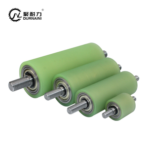 Polyurethane cao su tráng con lăn với trục nhà máy tùy chỉnh thép hổ phách bề mặt không gỉ kết thúc với đôi mang - Product Image 2