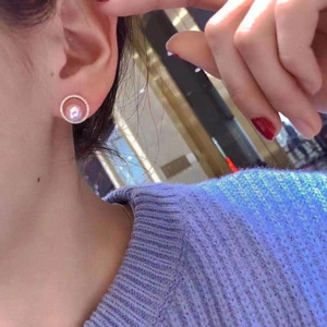 Ensemble de bijoux en argent S925, accessoires de perles DIY, anneau de support vide, pendentif, boucle d'oreille, style tendance 9218 - Product Image 4