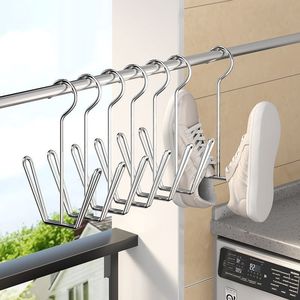 Stainless Steel Double Hook Shoe Rack For Balcony And Windowsill Durable Outdoor Use 3kg Load Capacity - Product Image 4