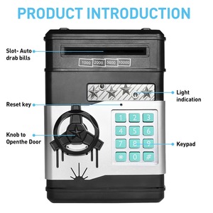 Tirelire électronique en plastique pour enfants, mini distributeur automatique de billets, boîte d'épargne sécurisée avec clavier à mot de passe à défilement automatique, jouet bancaire écologique - Product Image 4
