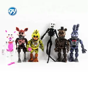 GY 6 Pcs/Set LED Lightening Movable joints Bonnie Foxy pvc figure FNAF Anime Action doll Figures Five Nights At Freddy