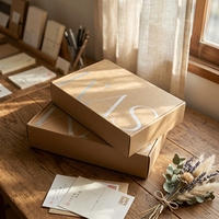 Boîtes cadeaux personnalisées pour l'expédition, boîtes à courrier en papier kraft extra-résistant, emballages écologiques recyclables avec logo en feuille d'or