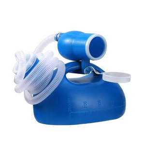Large 2000ml Standing Urinal For Elderly Men Children Home Bedroom Night Use Bed Rest Plastic Oval Blue White - Product Image 1