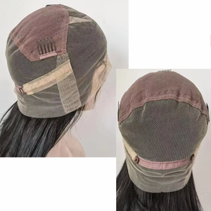 Wig Rambut Manusia Full Lace Warna Cokelat Tua Model Water Wave, Wig Rambut Manusia Full Lace Hitam Alami Panjang Sedang untuk Wanita - Product Image 6