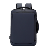 Sac à dos pour ordinateur portable, fin, professionnel, en tissu hydrofuge, avec port USB externe, pour le bureau, les trajets quotidiens et les courts séjours