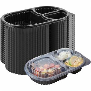 Disposable 4 Compartment PP Plastic Bento Lunch Box Customizable Baby Food Hamburger Fast Food Takeaway <b>Potato</b> Chips <b>Container</b> - Product Image 2