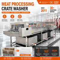 Hoge-efficiëntie machine voor het wassen van vleesverwerkingskratten |   Commerciële omzetbakwasmachine voor reiniging in voedingsmiddelenfabrieken