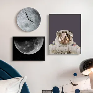 Decoração de astronauta para interior, decoração de parede, pintura a óleo, espaço, moderno, 2022