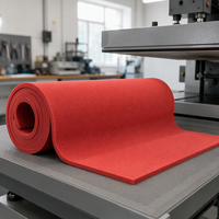 Rouleau de mousse de silicone à cellules ouvertes SHR-16-5, densité 160 kg/m³, épaisseur 5 mm, rouleau d'éponge de silicone rouge pour table de presse à chaud