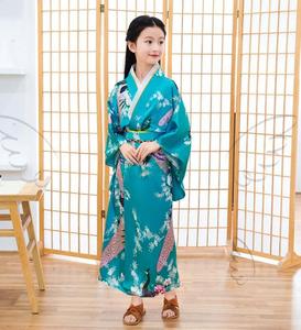 Robe de kimono traditionnelle japonaise pour filles Ecowalson, robe de yukata en satin de soie de luxe, robe de bain orientale avec <span class=keywords><strong>obi</strong></span> - Product Image 5