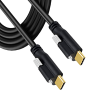 Cable USB-C a USB-C de PVC Trenzado Chapado en Oro con Doble Bloqueo de Tornillo para Transmisión de Datos de Alta Velocidad para Cámaras Industriales