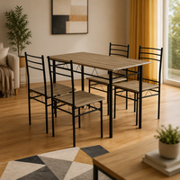 Beat choice Modern Design Ensemble de table à manger Planches en MDF Table 1 table et 4 chaises Ensembles de salle à manger d'intérieur DS-211