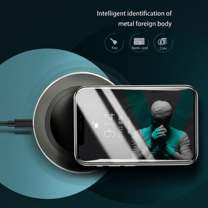 Chargeur sans fil rapide 10W avec lumière LED, station de charge légère en ABS, contrôle de la température, charge sécurisée pour <span class=keywords><strong>smartphone</strong></span> - Product Image 2