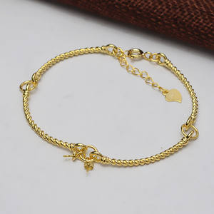 S925 <b>Silver</b> DIY <b>Pearl</b> Jewelry Accessories Cute Style Fancy Coarse Double Bead <b>Bracelet</b> with Empty Tray Hand Inlaid 542 - Product Image 4