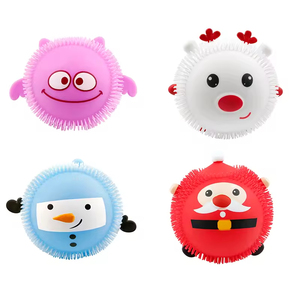 Wholesale 4 Inch Christmas <b>LED</b> Light up PU Material Stress <b>Ball</b> Fidget Toy for Boys & Girls - Product Image 1