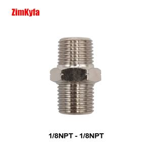 Adaptateur hexagonal en acier inoxydable nickelé, raccord de tuyau pneumatique, réducteur de filetage mâle 1/8 NPT 1/4 NPT, max 300 psi, Zimakyfa - Product Image 5