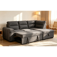 Canapé-lit d'angle en L avec rangement, style chinois, noir et or, ensemble de canapés modulaires pour salon, mobilier de salon