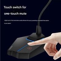 Microphone de vidéoconférence avec interrupteur de silence manuel et puce de réduction de bruit dynamique pour PC, karaoké/jeux