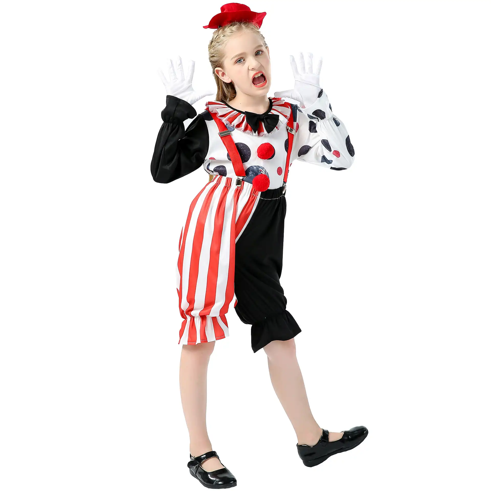 Новое поступление 2022, модный детский костюм для косплея клоуна на Хэллоуин для девочек и мальчиков, детский наряд для косплея и вечеринки