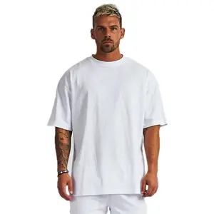 100% Katoenen Effen T-Shirts Bulk Unisex Kwaliteit Losse Pasvorm Drop Shoulder Blanco Heren T-Shirt Oversized Heren Wit T-Shirt