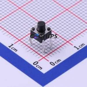 TS4550CJ Tactile Switch Through hole Component (THT)-4P,4.5x4.5mm Switch Single Pole Single Throw Round Button 2.5N Through Hole - Product Image 1