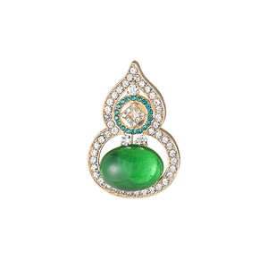 Weiman Exquisito Nuevo Broche de Calabaza de Estilo Chino, Elegante Pin de Aleación con Zirconia de Estilo Nacional para Cheongsam, Accesorio para Boda y Fiesta - Product Image 1