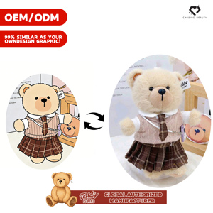 Teddy ISLAND, autorisation mondiale, vente en gros, jouets en peluche pour animaux de 14 <span class=keywords><strong>à</strong></span> 17 cm avec accessoires vestimentaires tendance - Product Image 3