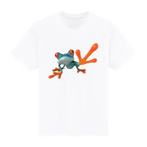 Camiseta de algodón 100 con LOGO personalizado para hombres y niñas, camisa informal lisa en blanco, barata, con estampado 3D
