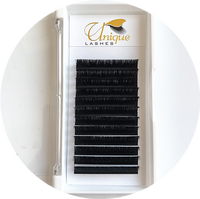 Extensions de cils en volume faciles à poser, fabriquées à la main en Corée, marque privée, PBT, plateaux de 0,03, 0,05, 0,07, cils en cachemire noir mat, extensions de cils méga