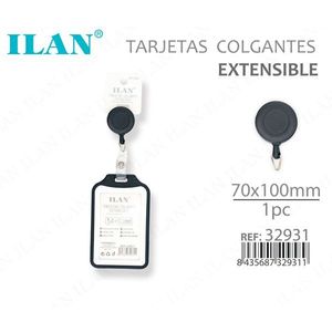 Porta Carte d'Identità Estensibile ILAN 70x100mm Nero Opaco - Product Image 3