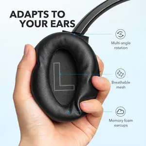 Soundcore par Anker Life Q20 + Casque à réduction de bruit active, durée de lecture de 40 heures, audio haute résolution, application, oreillettes à mémoire de forme