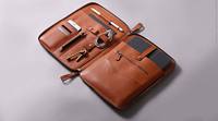 Sac organisateur en cuir de haute qualité pour tablettes, sacs à outils en cuir à faible MOQ, organisateur en cuir pour les voyages