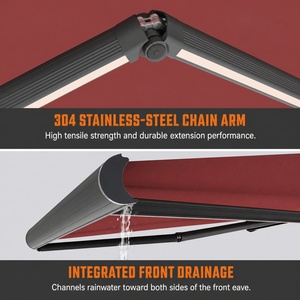 <span class=keywords><strong>Toldo</strong></span> Retráctil de Lujo para Porche, de Aleación de Aluminio, con Control Remoto, Sin Postes de Sujeción al Suelo, para Entradas Residenciales - Product Image 2