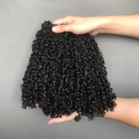 Paquetes de cabello virgen indio de alta calidad Super Double Drawn Pixie Curly Natural Black Color