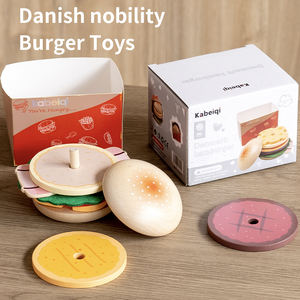 Ensembles de nourriture en bois pour jeux d'imitation, thème Burger <span class=keywords><strong>Shop</strong></span>, jouet de cuisine, comprenant un burger, une boisson gazeuse, <span class=keywords><strong>des</strong></span> frites, et <span class=keywords><strong>des</strong></span> billets de jeu, pour enfants garçons et filles - Product Image 6