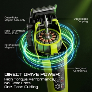 Cortadora <span class=keywords><strong>de</strong></span> Pelo Profesional Recargable 2 en 1 para Salón, 8000 RPM, Inalámbrica, Recortadora <span class=keywords><strong>de</strong></span> Barbero con Base <span class=keywords><strong>de</strong></span> Carga, Cuchilla DLC, Mango <span class=keywords><strong>de</strong></span> Plástico - Product Image 3