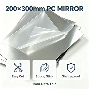 แผ่นกระจกพีซีแบบมีกาวในตัว ขายส่ง ขนาด 300*200 มม. หนา 1 มม. มาตรฐาน RoHS ฟิล์มป้องกันความใสสูง สำหรับงาน DIY ของเล่น เฟอร์นิเจอร์ และชิ้นส่วนกระจก - Product Image 2