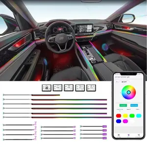 Universal Style Full Color Decorative ambient light string 18 in 1 symphony led car atmosphere lights rgb 64