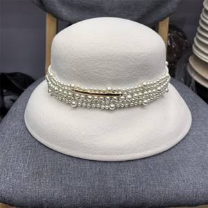 <span class=keywords><strong>Chapeau</strong></span> en feutre de <span class=keywords><strong>laine</strong></span> respirant pour <span class=keywords><strong>femme</strong></span> J105, élégant <span class=keywords><strong>chapeau</strong></span> melon et design rond vintage, décontracté, polyvalent, pour les sorties et les fêtes - Product Image 1