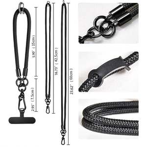 Cordon de cou en polyester de haute qualité, bandoulière et attache-poignet, porte-clés, lanières pour téléphone, lanière de téléphone portable personnalisée pas chère - Product Image 2