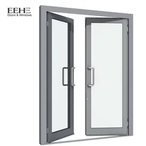 Eehe moderno design de alumínio dobro balanço porta comercial pátio entrada portas