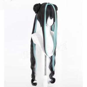 Parrucca Lunga Nera e Verde per Costume da Sirena Anime per Donna, Festa di Halloween GAHC-031 - Product Image 3