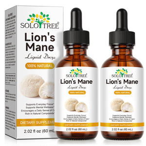 SOLOTREE 60 мл Веганская добавка с грибом Львиная грива, 100% натуральный органический экстракт львиної гривы, жидкие капли для приема внутрь - Product Image 1